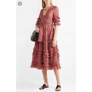 Zimmermann Corsair Frill Tier Dress - Vintage Rose